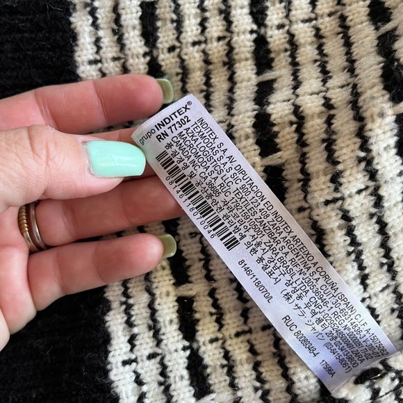 ZARA TWEED CARDIGAN Size LARGE - Picture 7 of 14